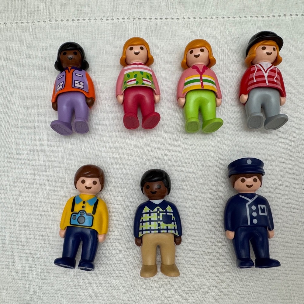 Vintage Playmobil 1.2.3 Figure Lot 7pc 1990 Geobra Police Photographer People